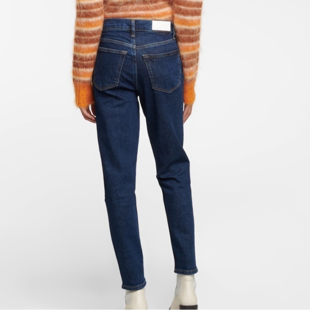 RE/DONE Women’s ‘90s Dark Wash High Rise Ankle‎ Crop Button Fly Jeans SZ 31 NWT - Picture 2 of 15